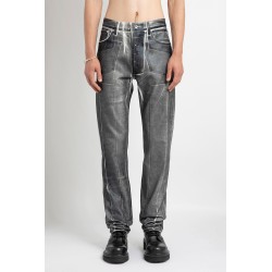 overprinted foil denim jeans