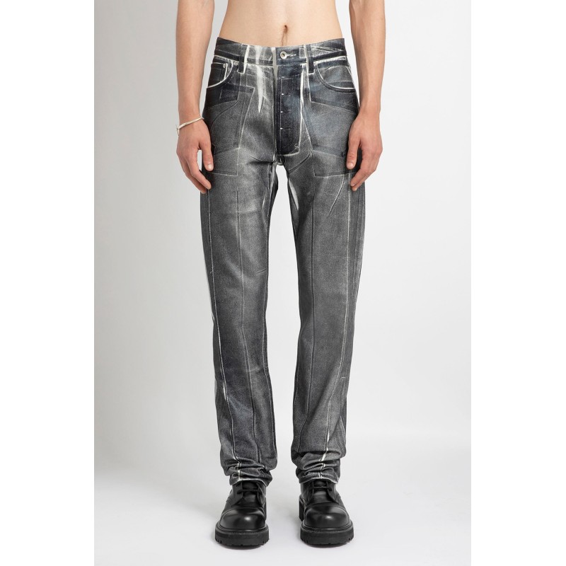 overprinted foil denim jeans