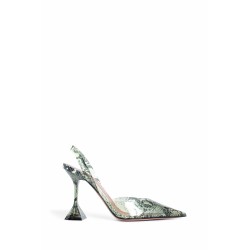 holli glass snake printed pvc slingback pumps