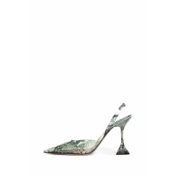 holli glass snake printed pvc slingback pumps