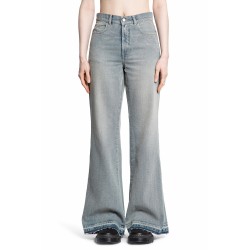 deconstructed flared jeans