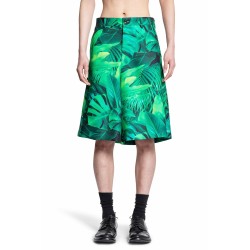 leaf print shorts in polyester gabardine