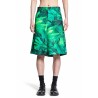 leaf print shorts in polyester gabardine