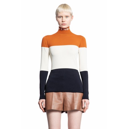 lycra turtleneck colour-block jumper