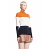 lycra turtleneck colour-block jumper