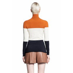 lycra turtleneck colour-block jumper