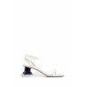 petal brush heel sandal in patent lambskin