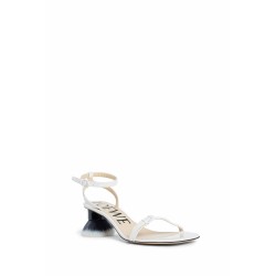 petal brush heel sandal in patent lambskin