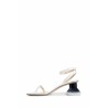 petal brush heel sandal in patent lambskin