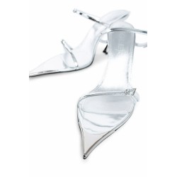 strappy fang metallic leather 95 mules