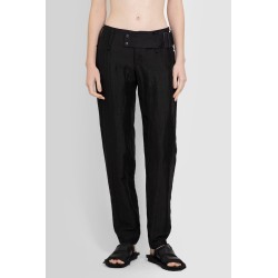 high twisted gabardine low-rise belted pants