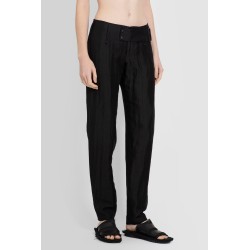 high twisted gabardine low-rise belted pants