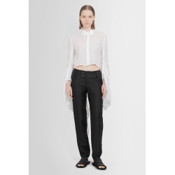 high twisted gabardine low-rise belted pants