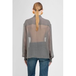 silk chiffon military shirt