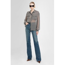 silk chiffon military shirt