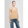 quarter-button silk tank top