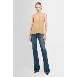 quarter-button silk tank top