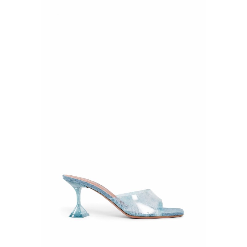 lupita glass pvc denim mules