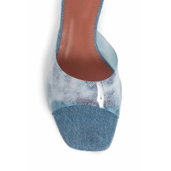 lupita glass pvc denim mules