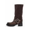 buckled suede boots