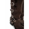 buckled suede boots