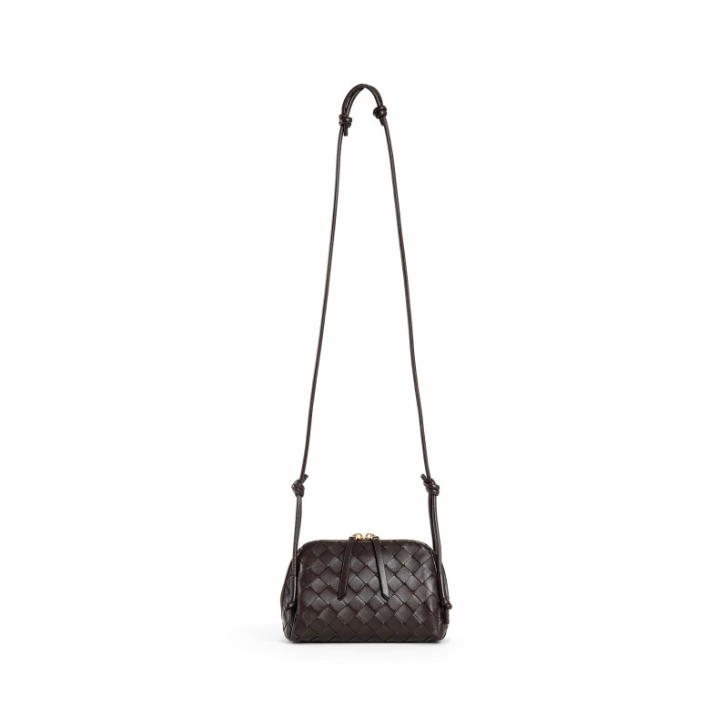 pouch on strap in intrecciato nappa leather