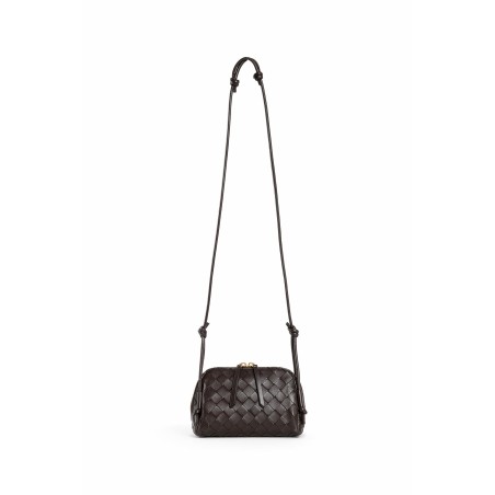 pouch on strap in intrecciato nappa leather