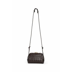 pouch on strap in intrecciato nappa leather