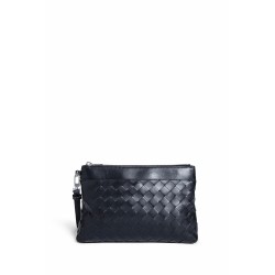 intrecciato leather pouch