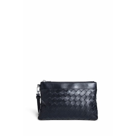 intrecciato leather pouch