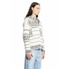 textured stripes polo sweater