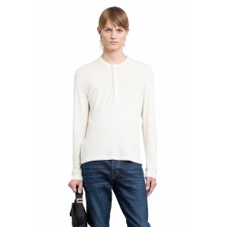 lyocell cotton rib long sleeve henley t-shirt