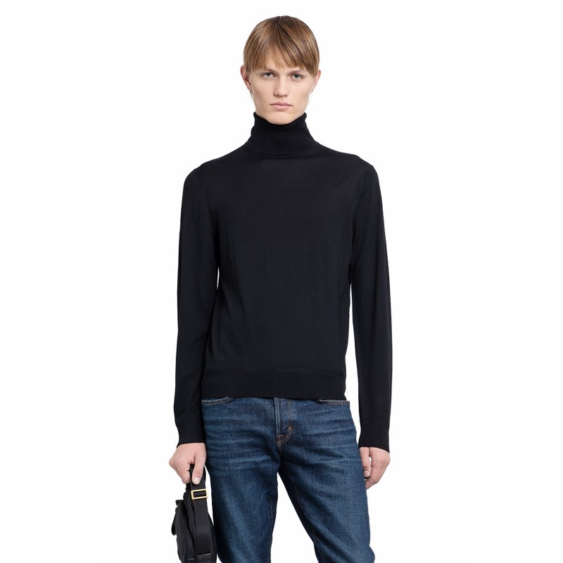 fine gauge merino roll neck sweater