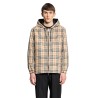 reversible vintage check hooded jacket