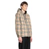 reversible vintage check hooded jacket