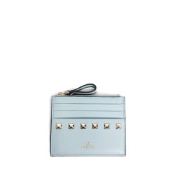 rockstud calfskin zipped cardholder