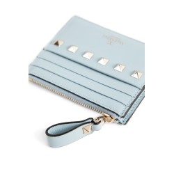 rockstud calfskin zipped cardholder