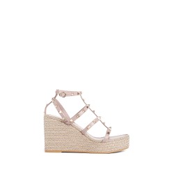 rockstud ankle strap wedges sandals