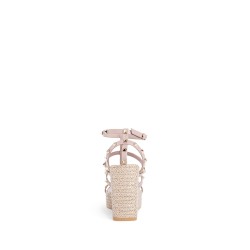 rockstud ankle strap wedges sandals