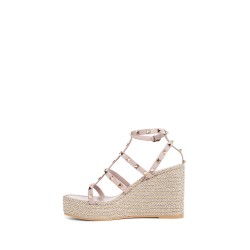 rockstud ankle strap wedges sandals