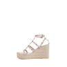 rockstud ankle strap wedges sandals