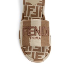 fendi sunshine canvas flatform slides