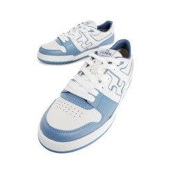 match leather low-top sneakers