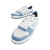 match leather low-top sneakers