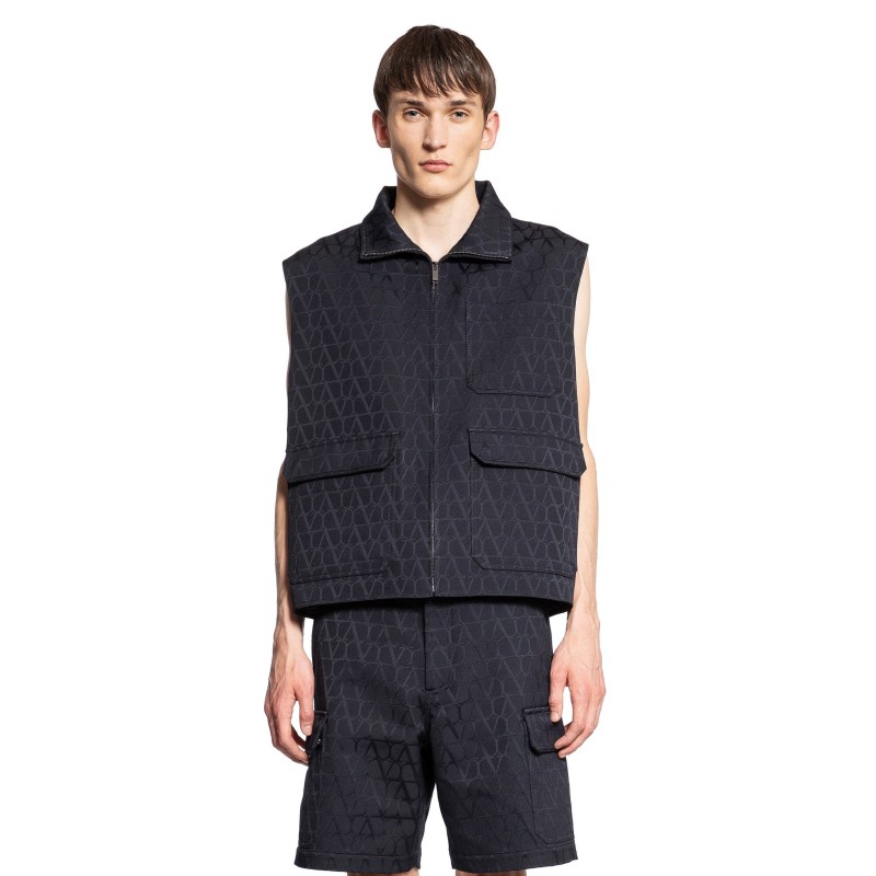 cotton toile utility vest