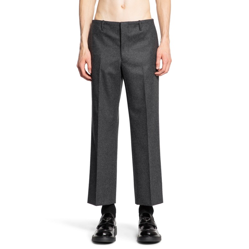 wool flannel cropped trousers