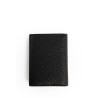 grained leather folding card holder