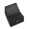 grained leather folding card holder