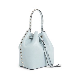 rockstud grainy calfskin bucket bag