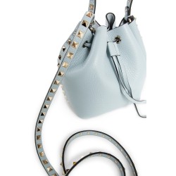 rockstud grainy calfskin bucket bag